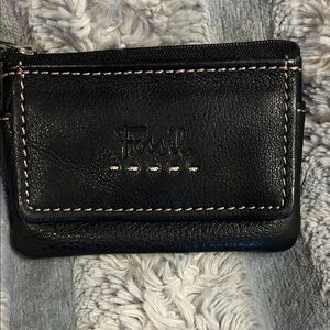 Fossil Black Leather Key & Card Holder